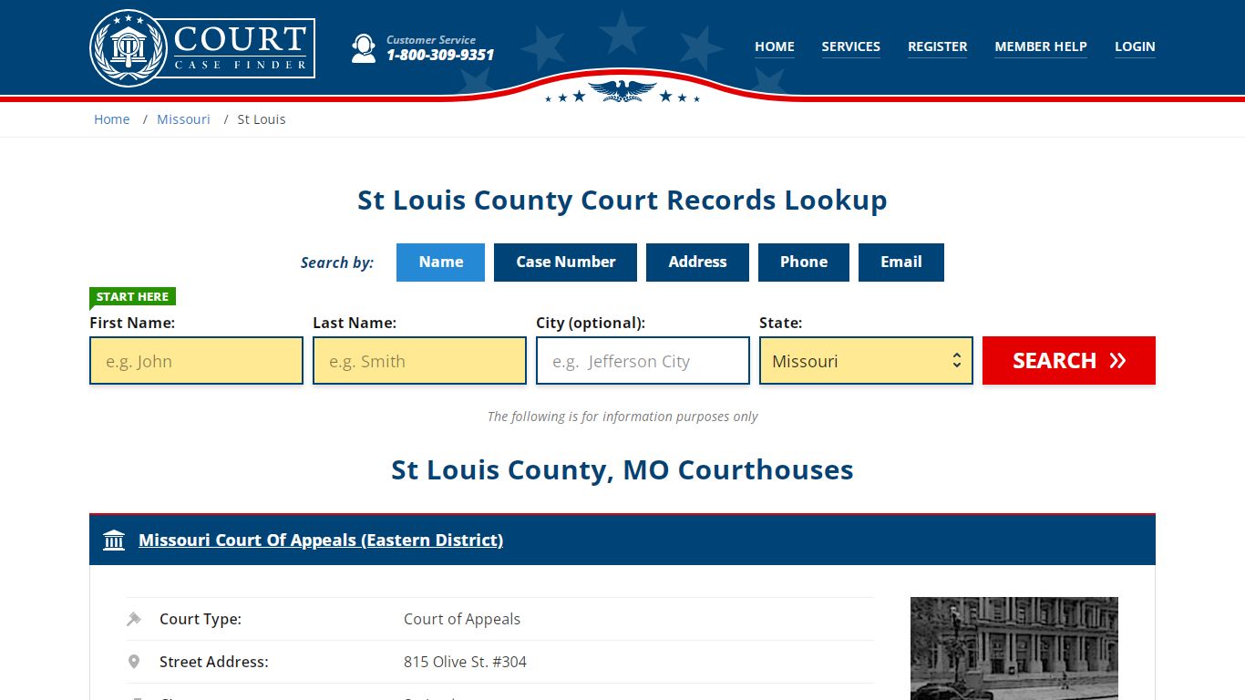 St Louis County Court Records | MO Case Lookup - CourtCaseFinder.com
